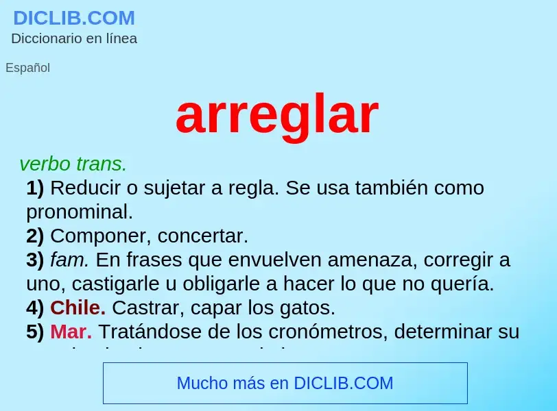 What is arreglar - definition