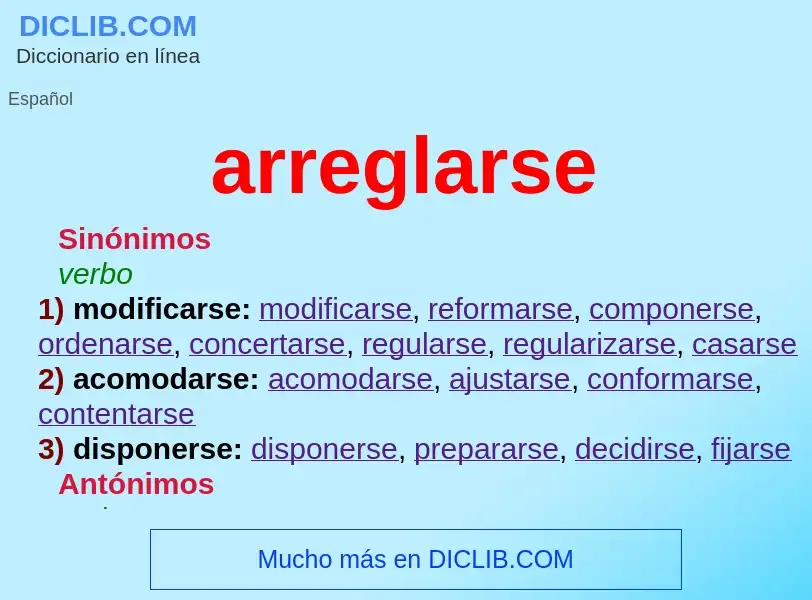 What is arreglarse - definition