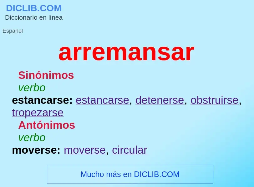 What is arremansar - meaning and definition