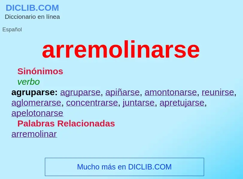 Wat is arremolinarse - definition