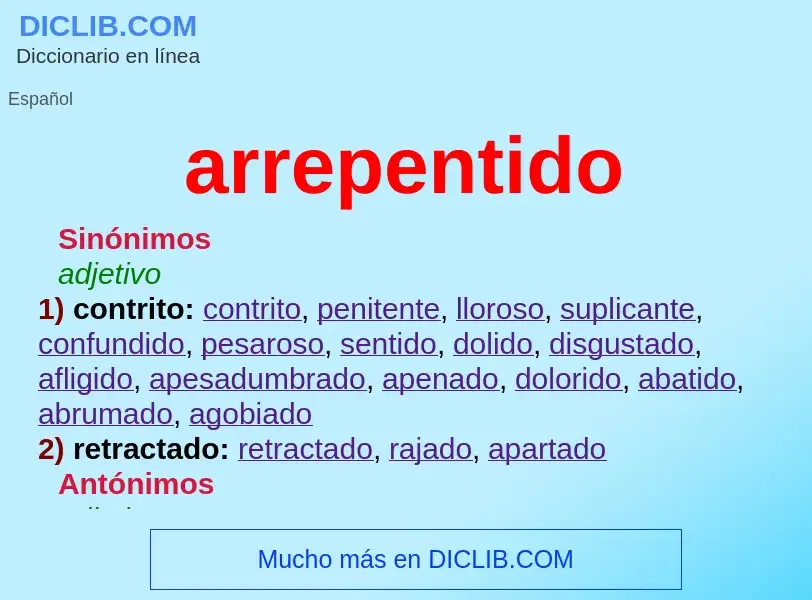 Wat is arrepentido - definition