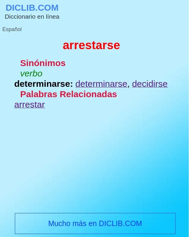 What is arrestarse - definition