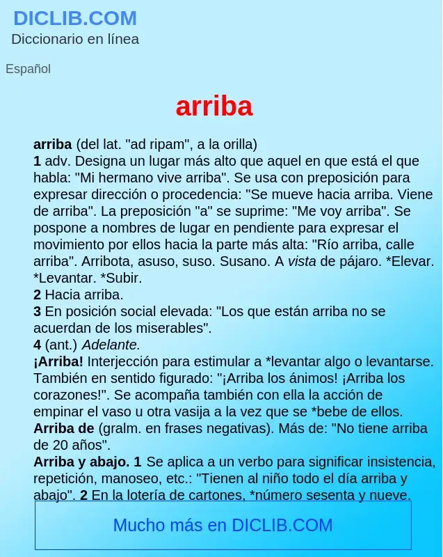 What is arriba - definition