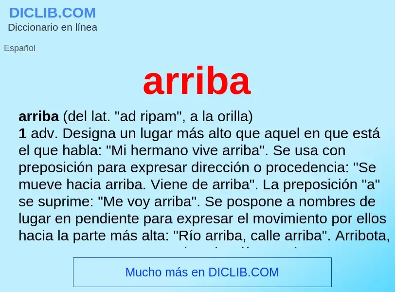 What is arriba - meaning and definition