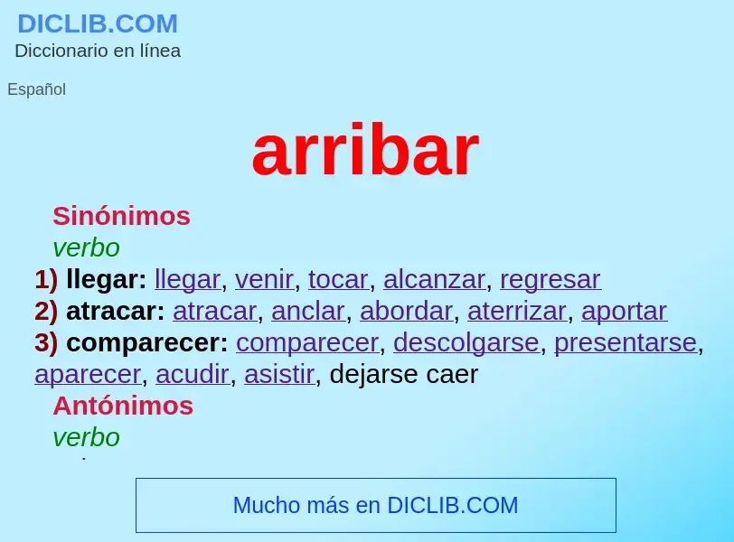 Wat is arribar - definition