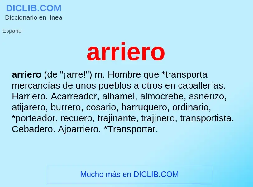 Wat is arriero - definition