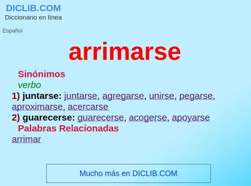 What is arrimarse - meaning and definition