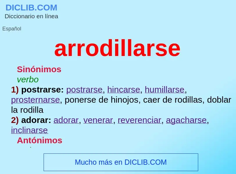 What is arrodillarse - definition