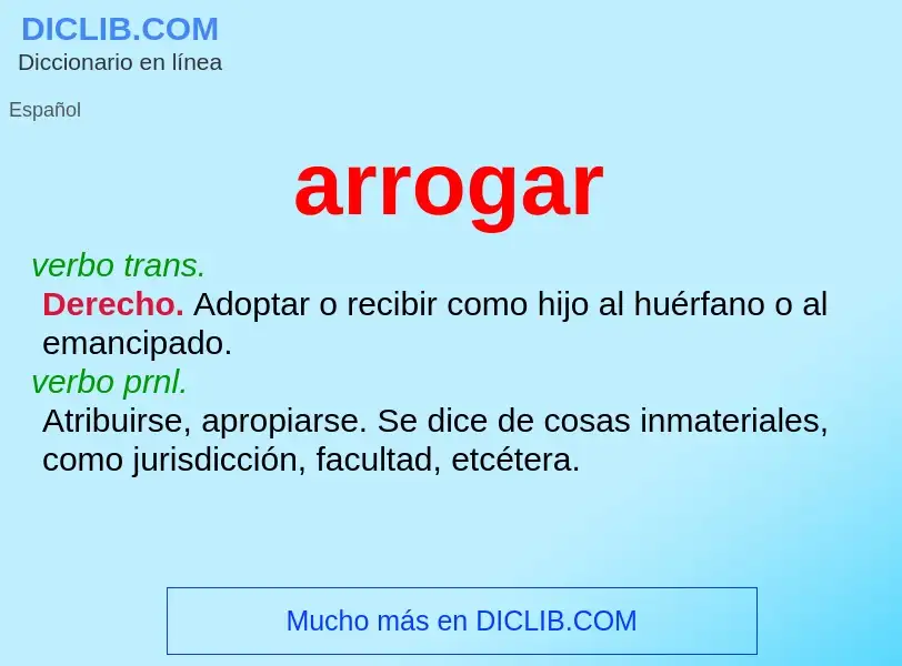 What is arrogar - meaning and definition