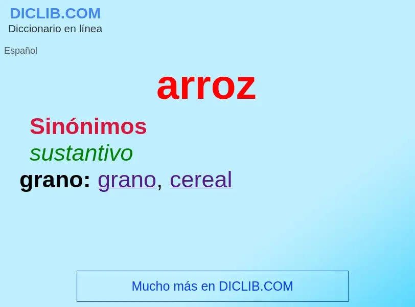 Wat is arroz - definition