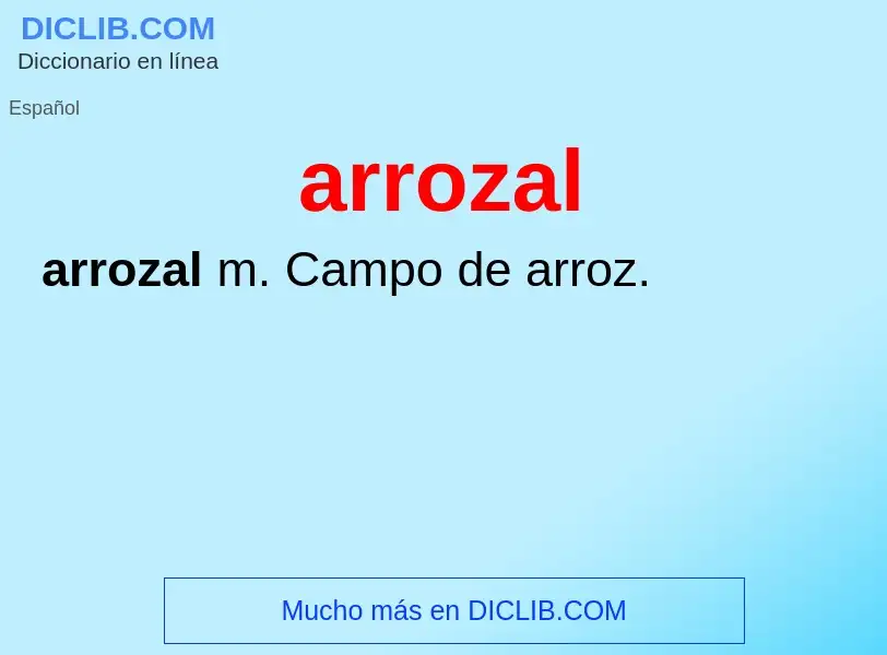 ¿Qué es arrozal? - significado y definición