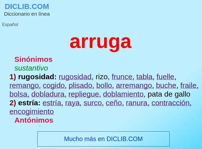 O que é arruga - definição, significado, conceito