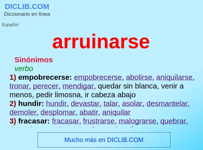 Wat is arruinarse - definition