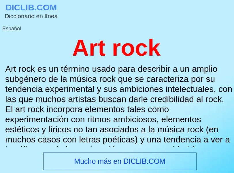 Che cos'è Art rock - definizione