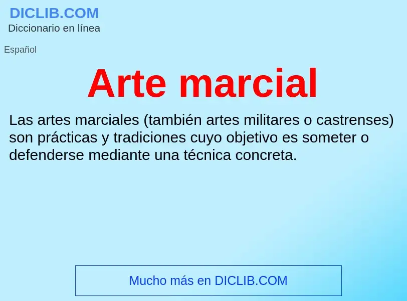 Wat is Arte marcial - definition