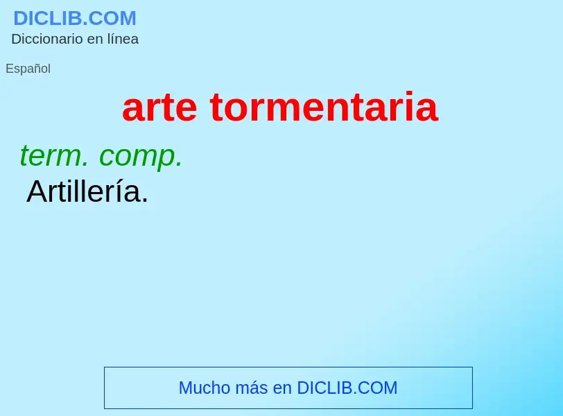 Was ist arte tormentaria - Definition