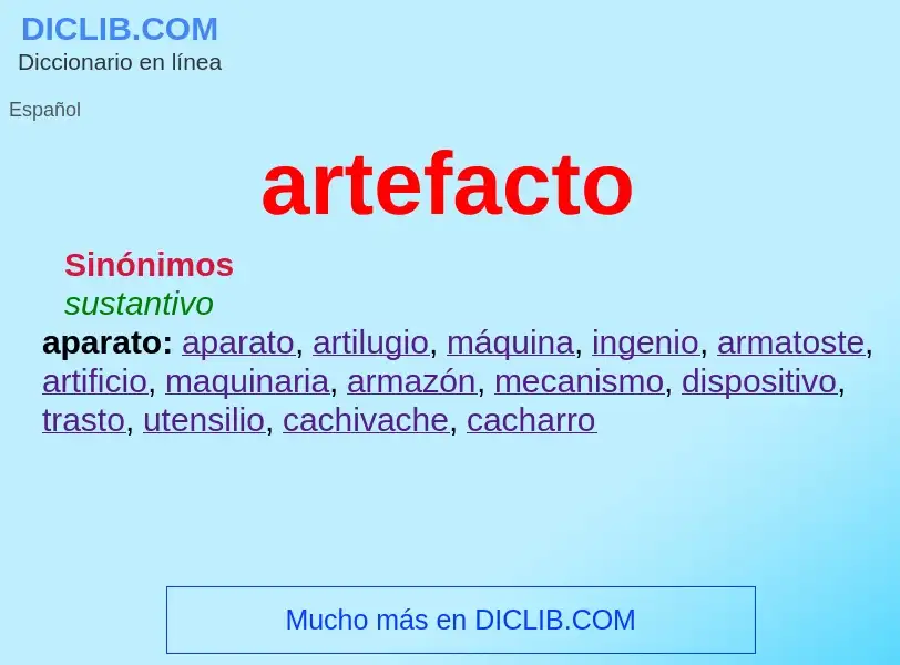 What is artefacto - meaning and definition