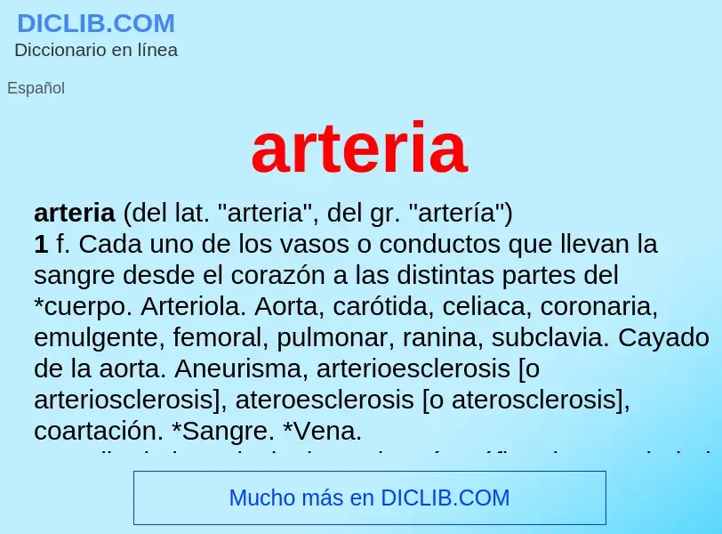 O que é arteria - definição, significado, conceito