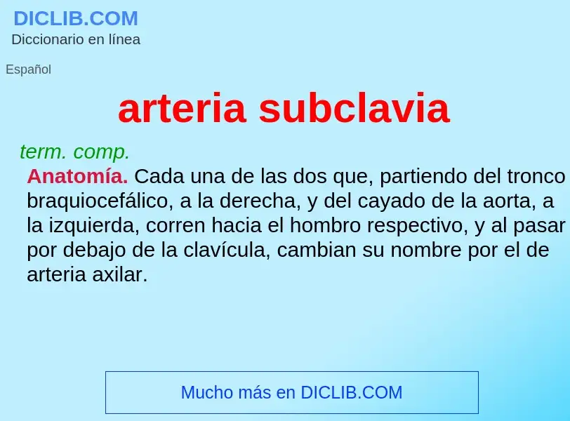 Wat is arteria subclavia - definition