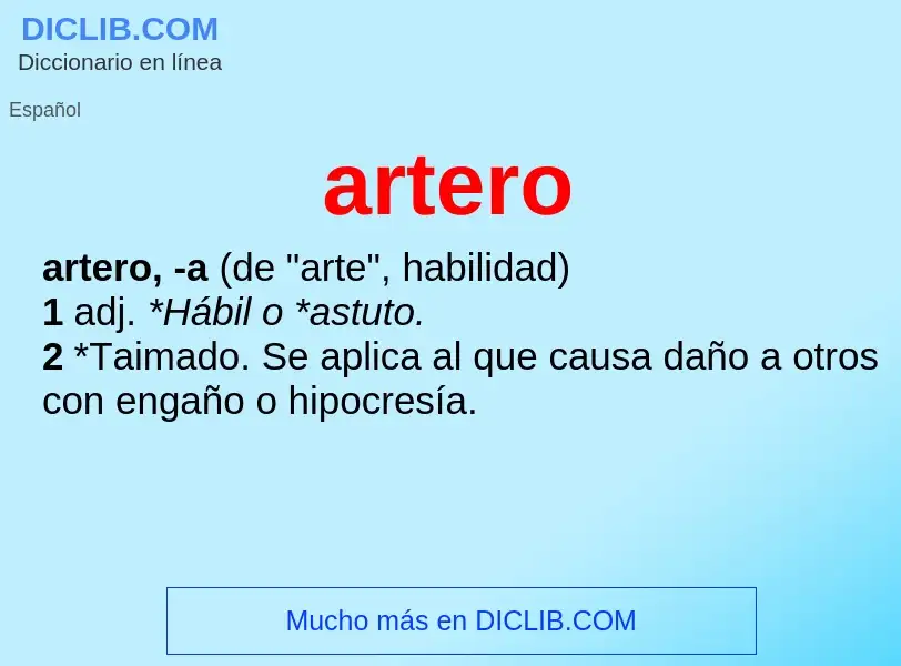 What is artero - definition