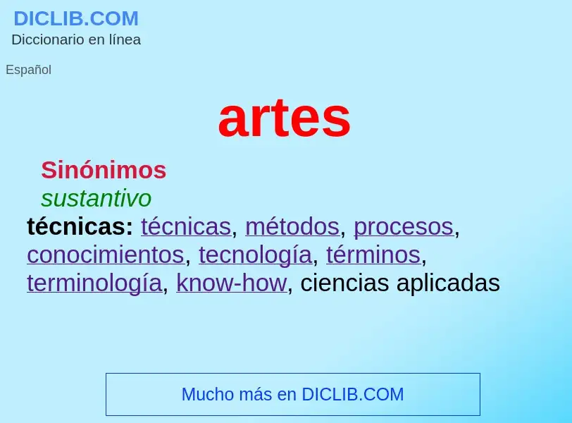 ¿Qué es artes? - significado y definición