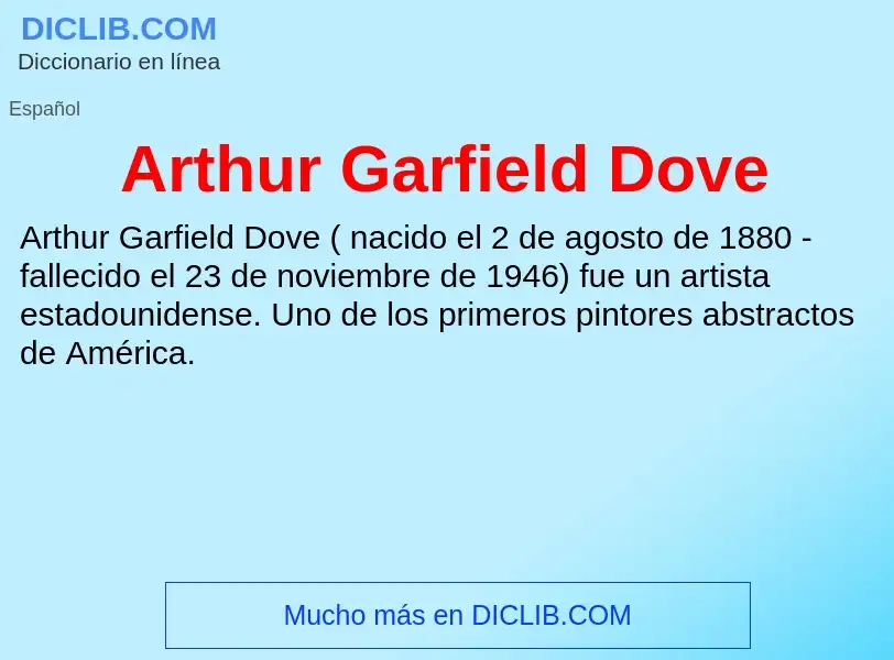 Wat is Arthur Garfield Dove - definition