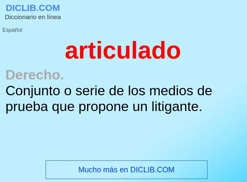 What is articulado - definition