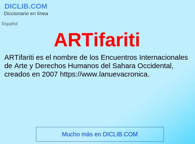 ¿Qué es ARTifariti? - significado y definición