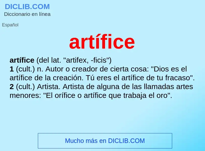 What is artífice - meaning and definition