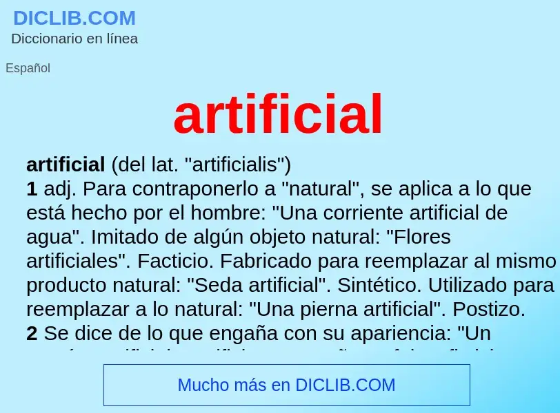 O que é artificial - definição, significado, conceito