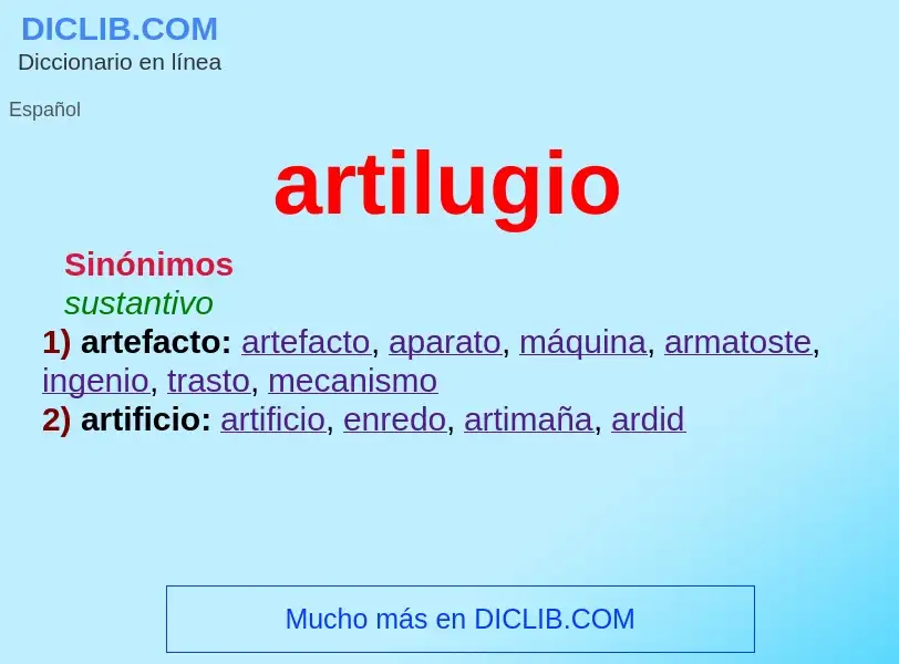 Wat is artilugio - definition