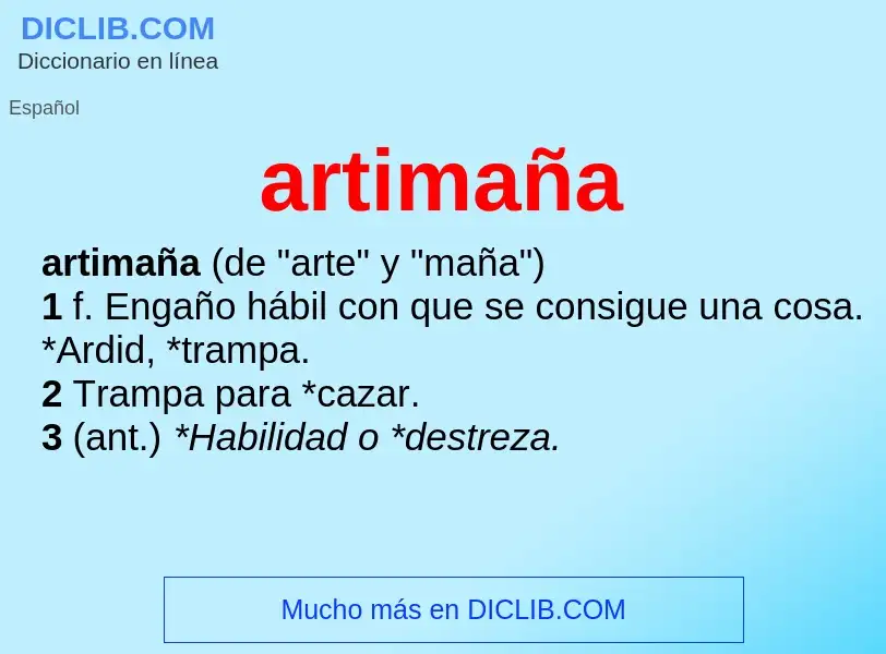 Wat is artimaña - definition