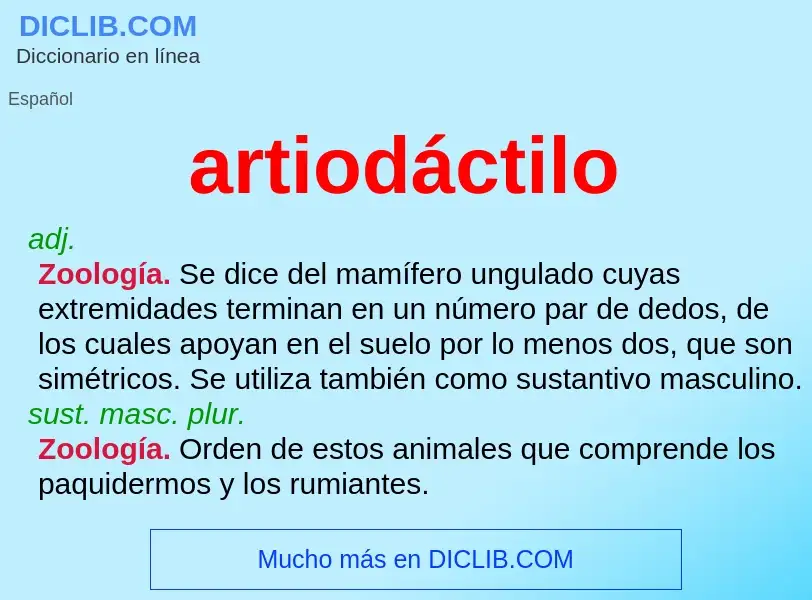 Wat is artiodáctilo - definition