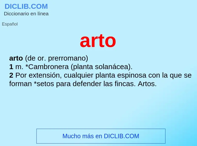 ¿Qué es arto? - significado y definición