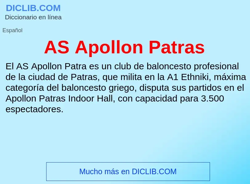 ¿Qué es AS Apollon Patras? - significado y definición