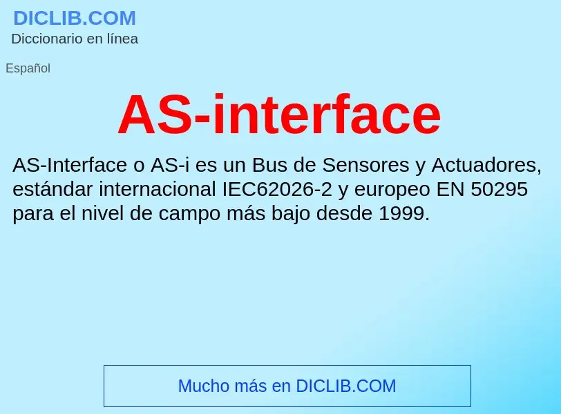 O que é AS-interface - definição, significado, conceito