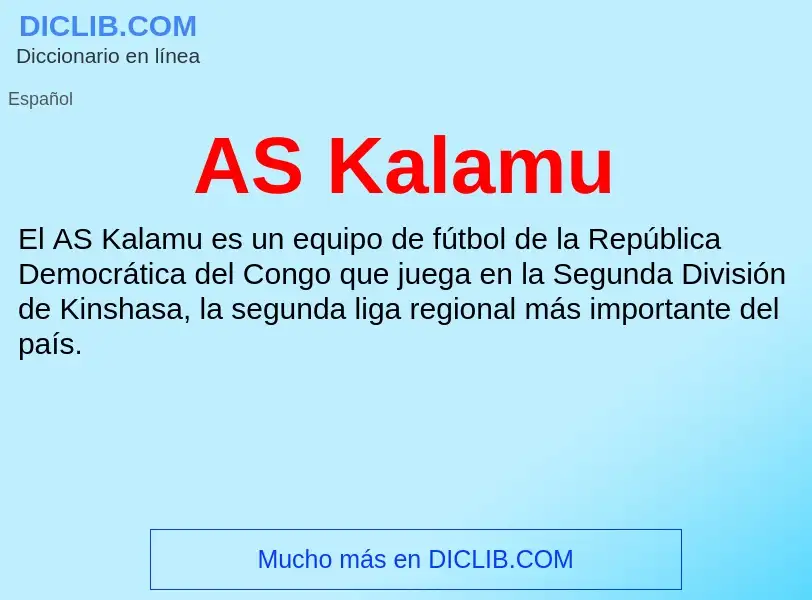 ¿Qué es AS Kalamu? - significado y definición