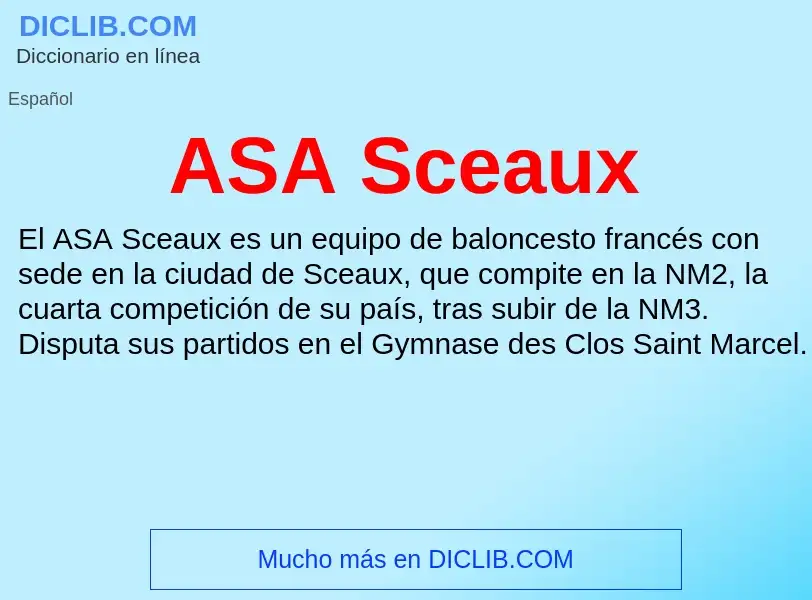 ¿Qué es ASA Sceaux? - significado y definición