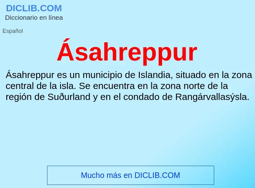 What is Ásahreppur - meaning and definition