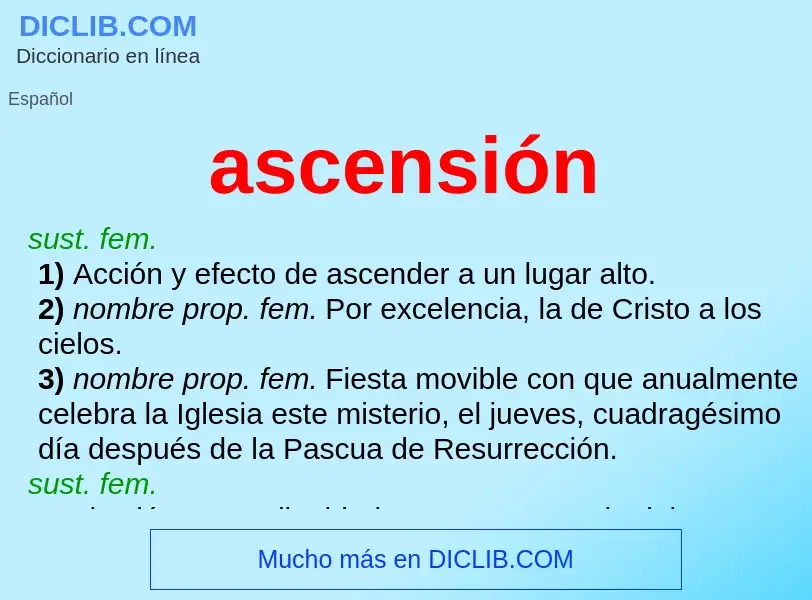 ¿Qué es ascensión? - significado y definición