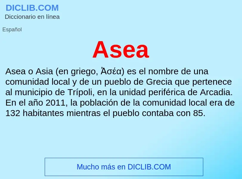 ¿Qué es Asea? - significado y definición