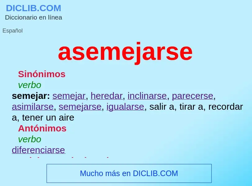 Was ist asemejarse - Definition