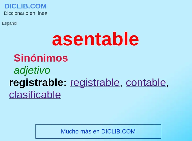 ¿Qué es asentable? - significado y definición