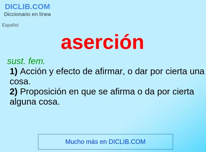 Was ist aserción - Definition