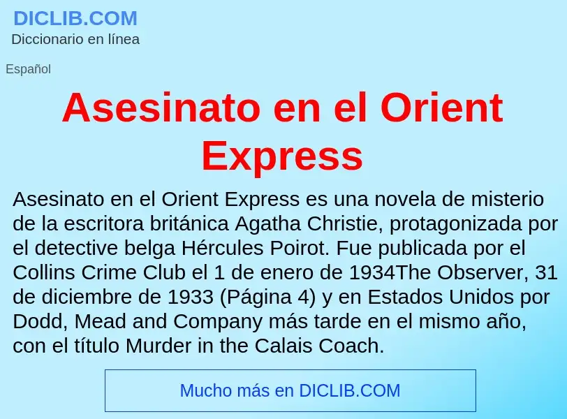 Was ist Asesinato en el Orient Express - Definition