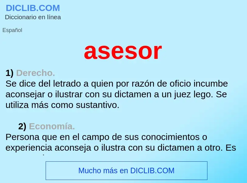 What is asesor - definition