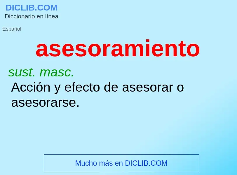 Was ist asesoramiento - Definition