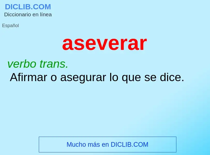 What is aseverar - definition