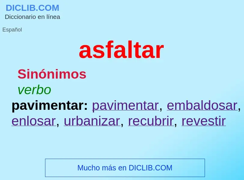 What is asfaltar - definition