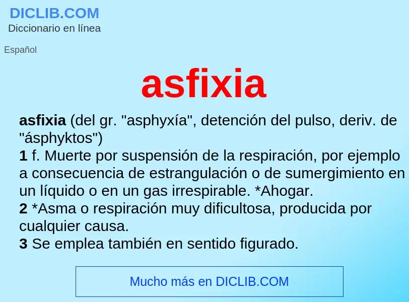 ¿Qué es asfixia? - significado y definición